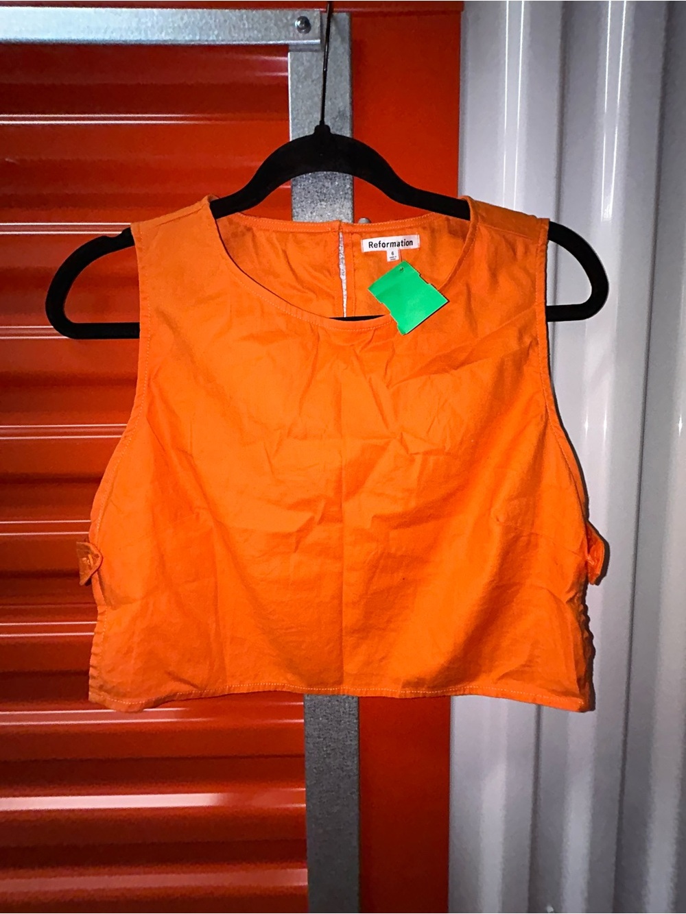 Reformation Bright Orange Cropped Tank